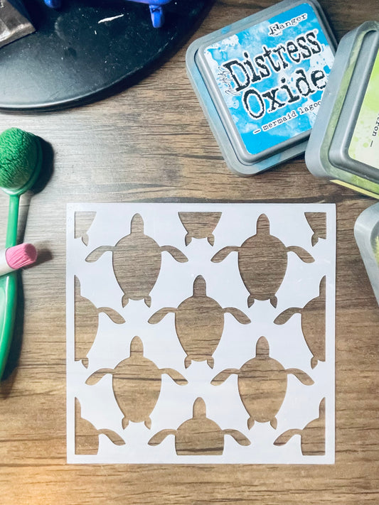 Sea Turtles Pattern Stencil