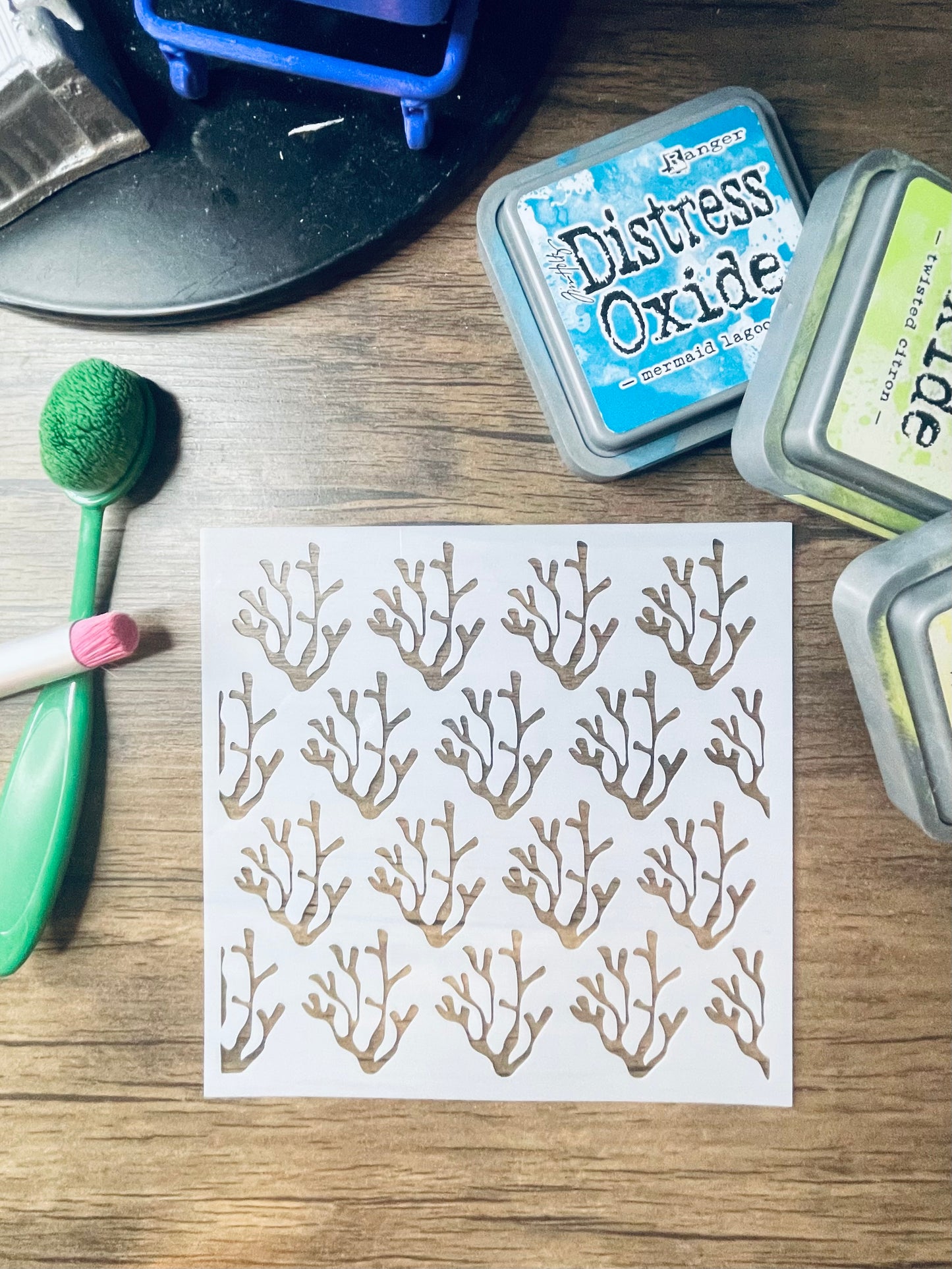 Coral Pattern Stencil