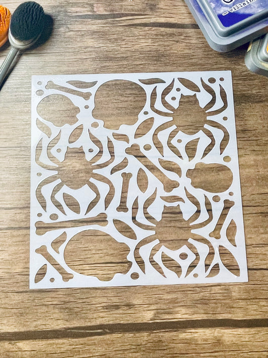 Spiders & Skulls Stencil