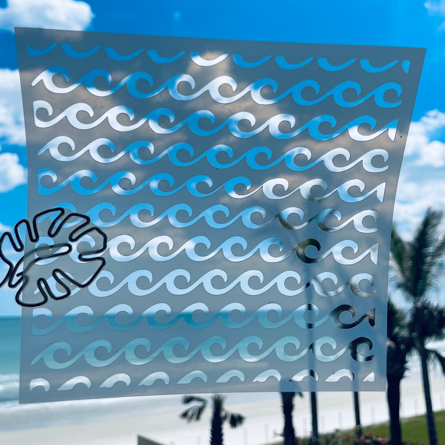 Ocean Waves Pattern Stencil