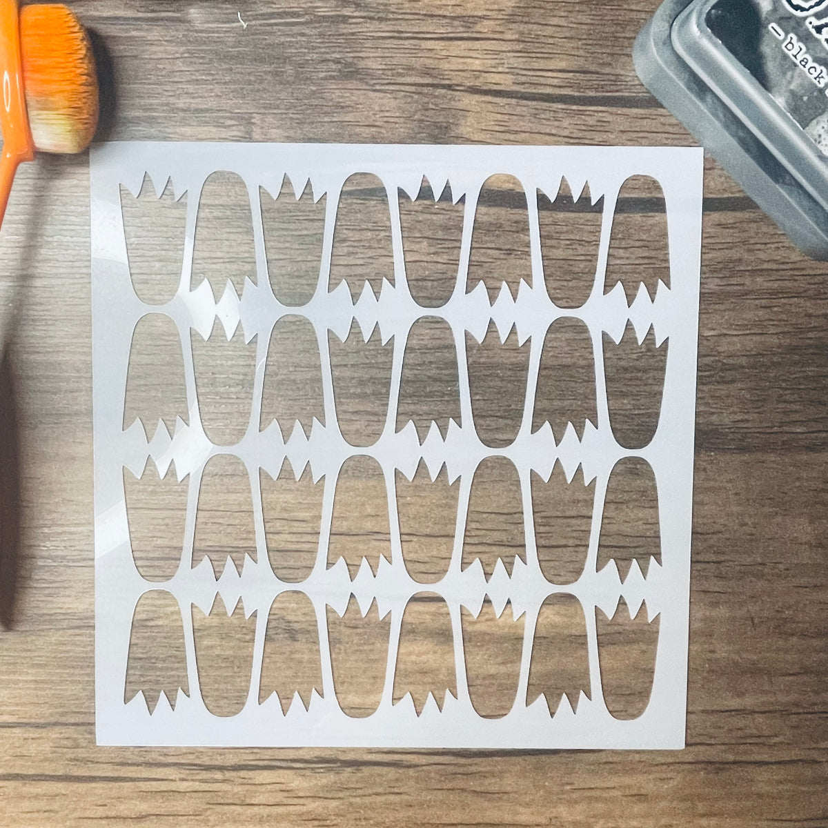 Vintage Ghost Pattern Stencil