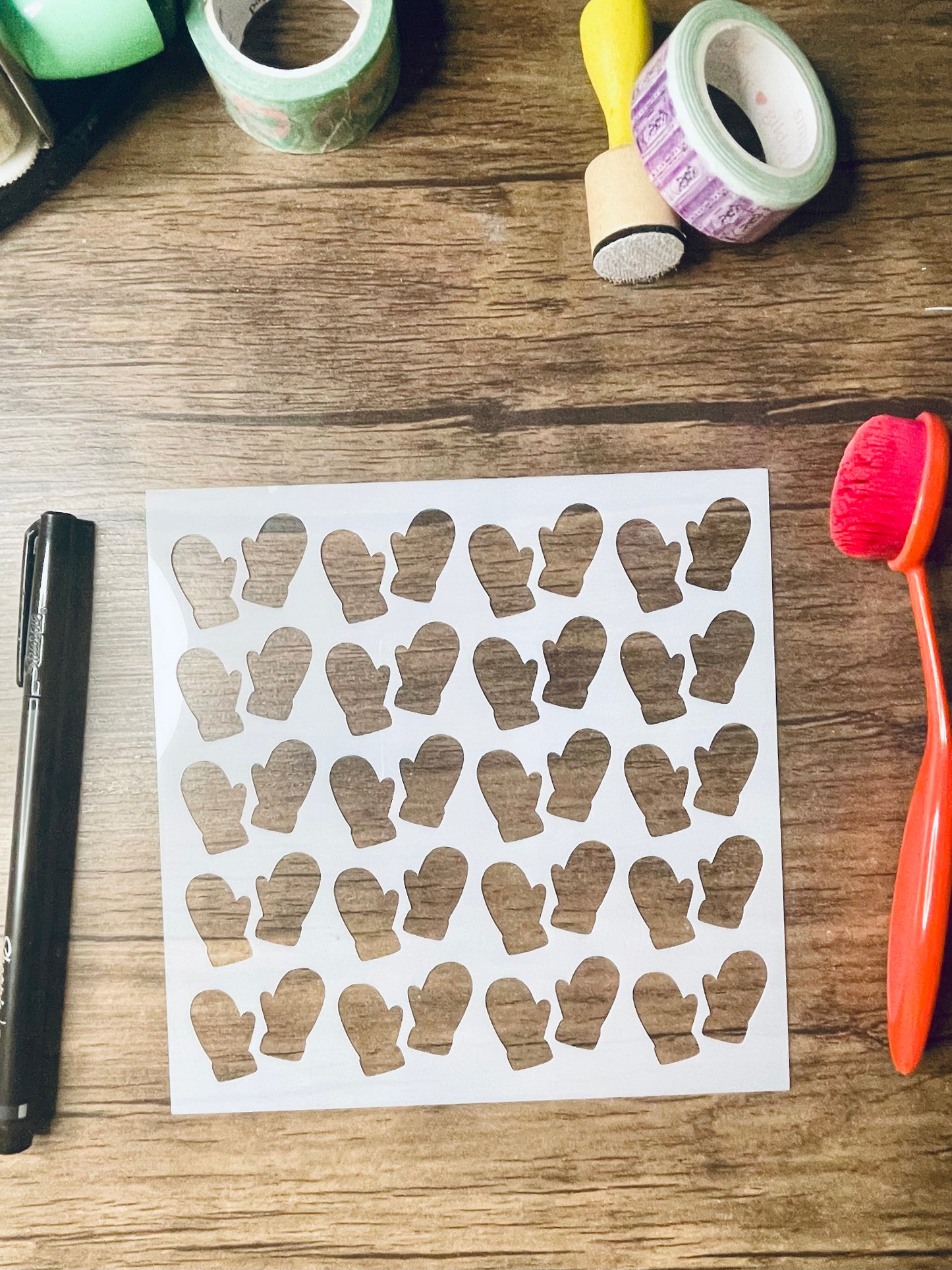 Mittens Pattern Stencil