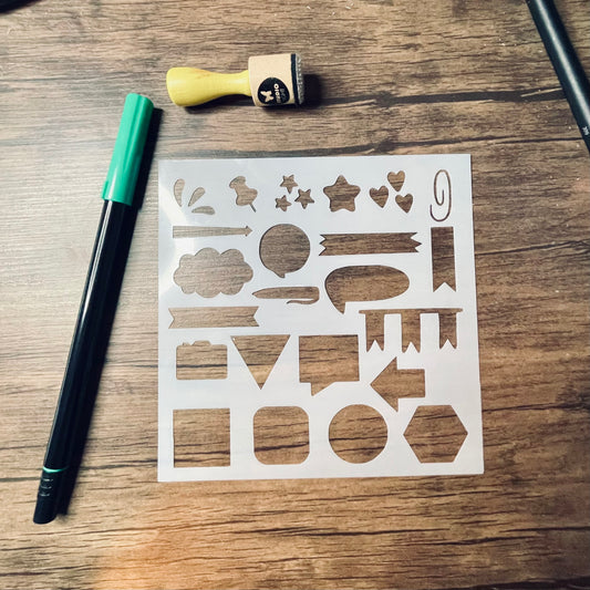 Journaling Basics-Doodled Elements Stencil