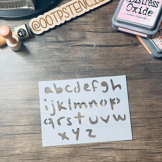 Marker Lower Case Font Stencil