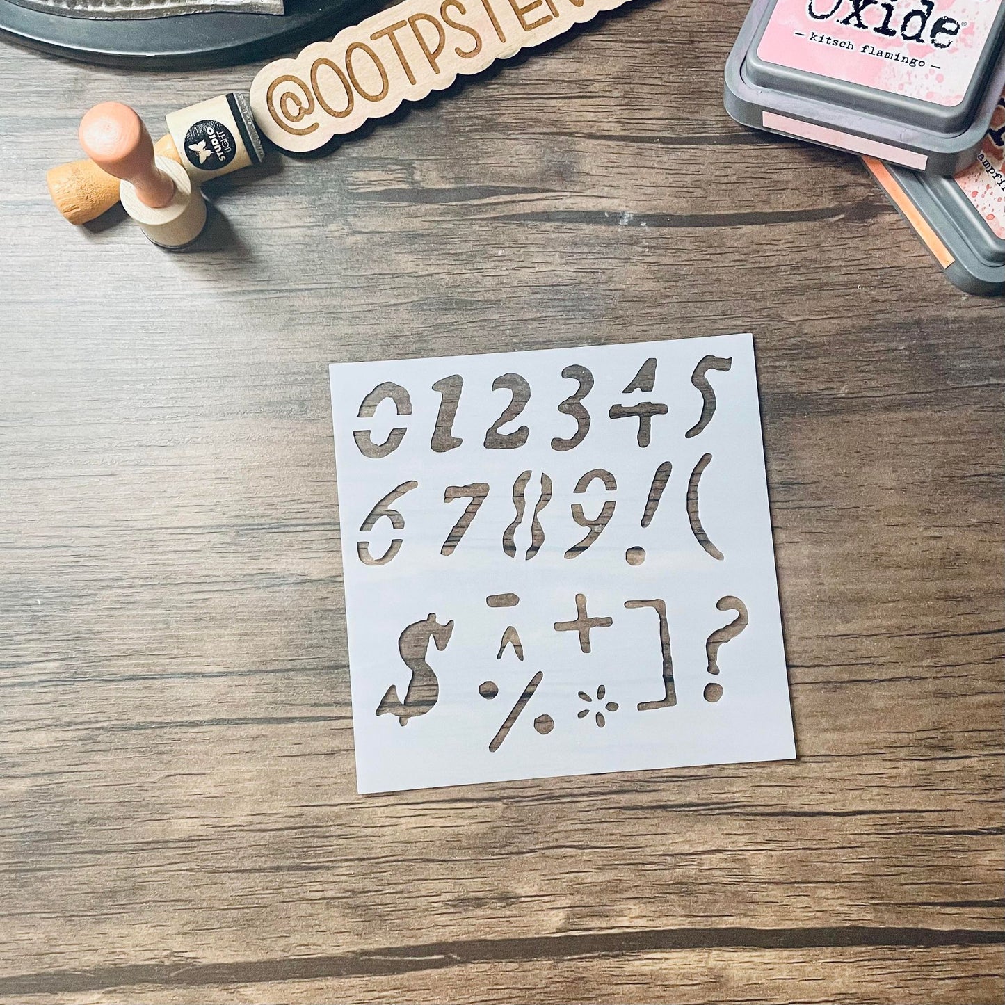 Folkmore Font Stencil Numbers-Small and Large available