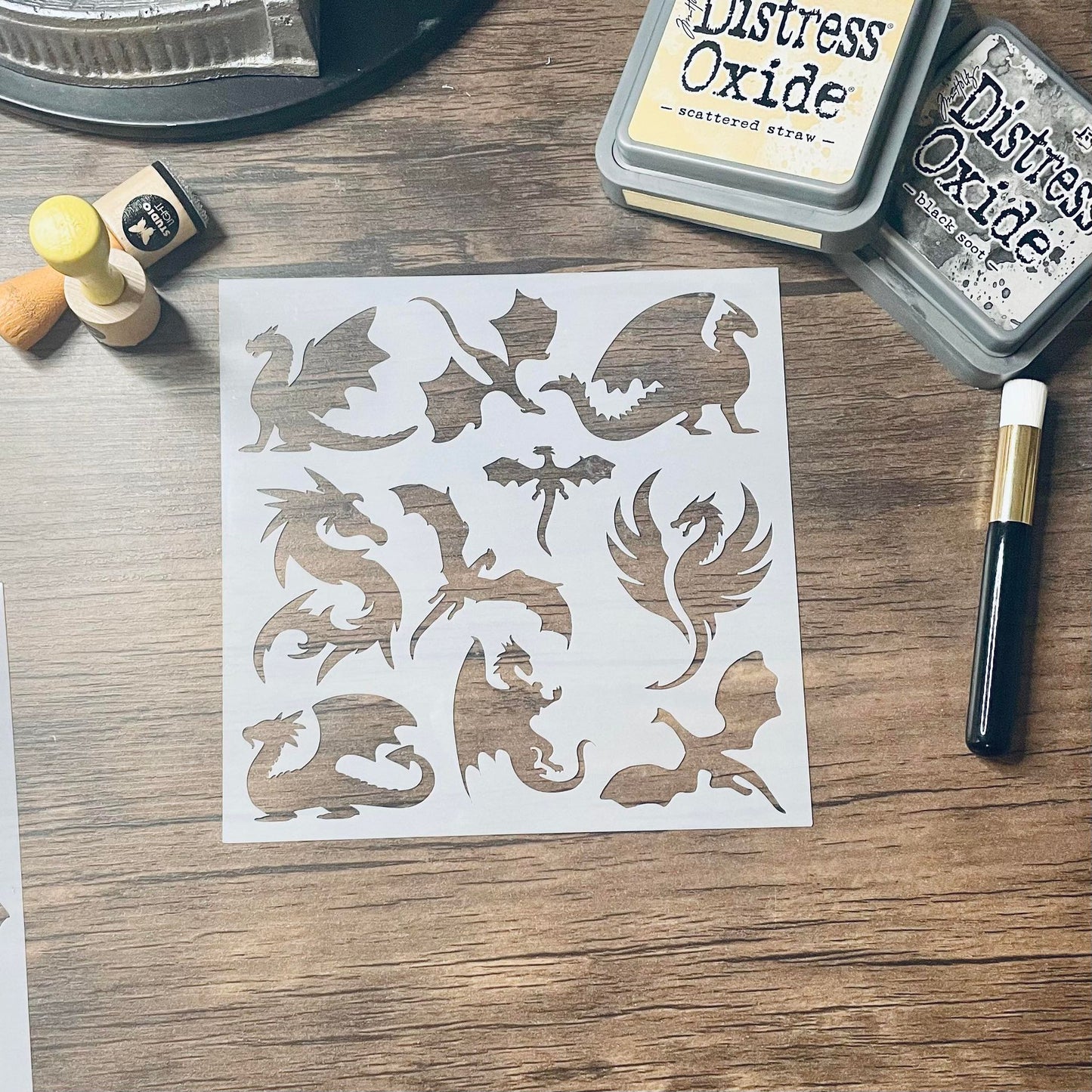 New Dragon Variety Stencil 1 Planner/Bullet Journal/Art Journal/Inking Stencil/ bujo planner craft stencil inking card making