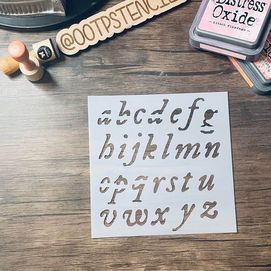Folkmore Font Stencil Lower Case -Small and Large available