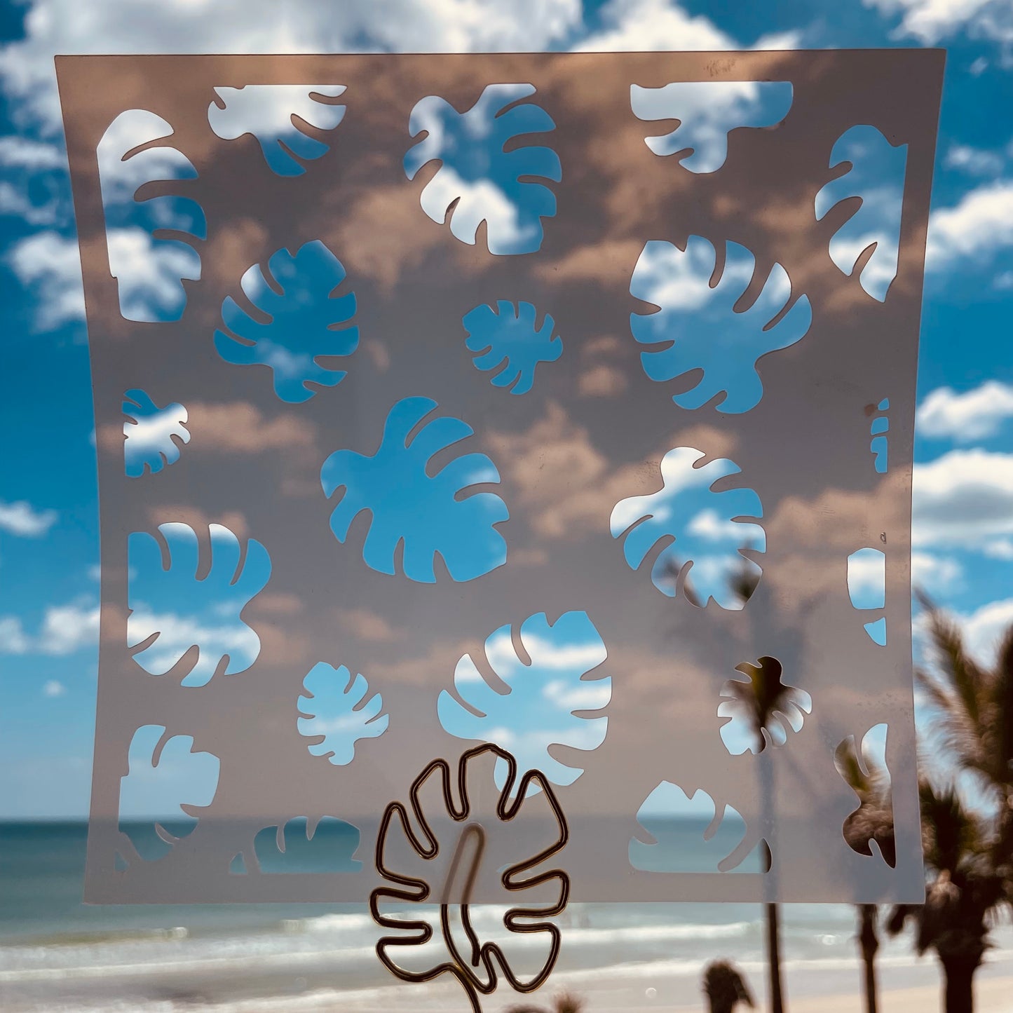 Monstera Leafs Falling Stencil