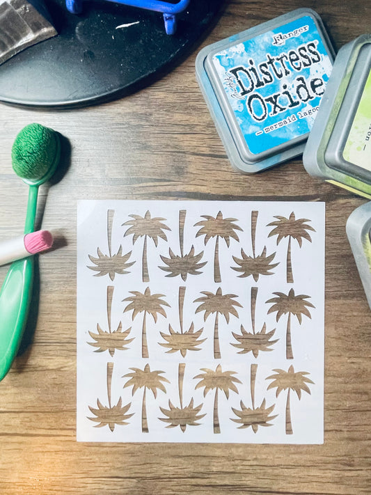 Alternating Palm Tree Pattern Stencil