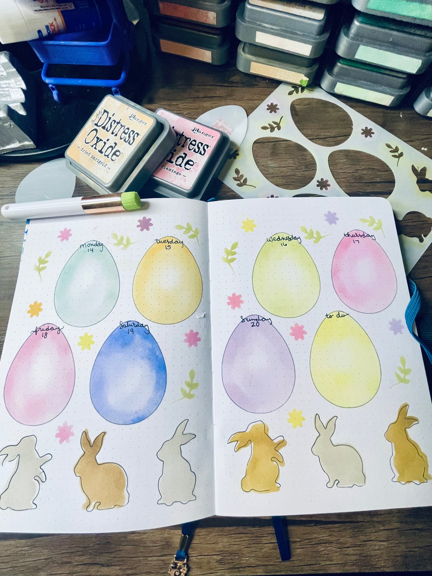 Bunny Trail Layout Stencil & Egg Anti Stencils