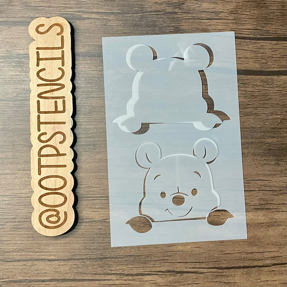 Silly Bear Peeking Stencil Planner/Bullet Journal/Art Journal/Inking Stencil/ bujo planner craft stencil inking card making