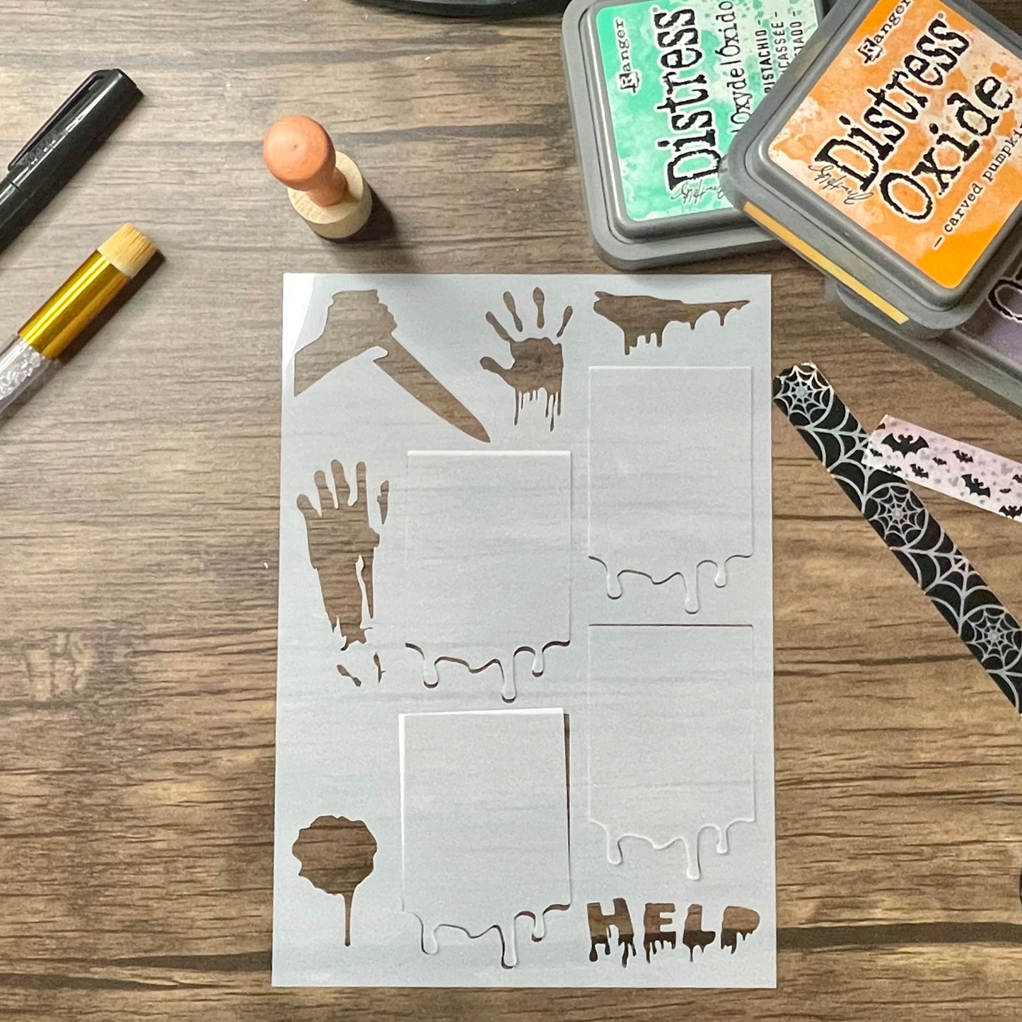 Bloody Crime Scene Layout A5 Stencil