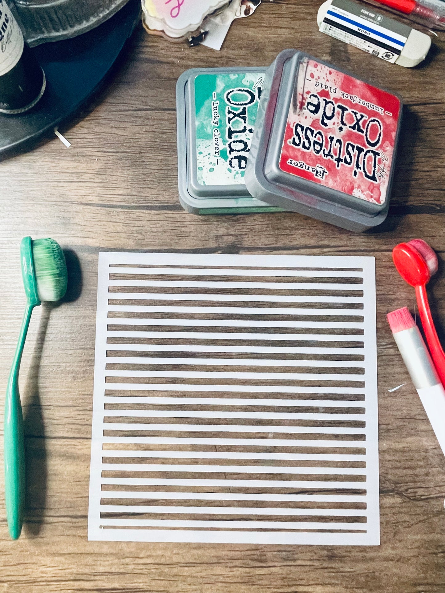 Candy Cane Lines Pattern Stencil