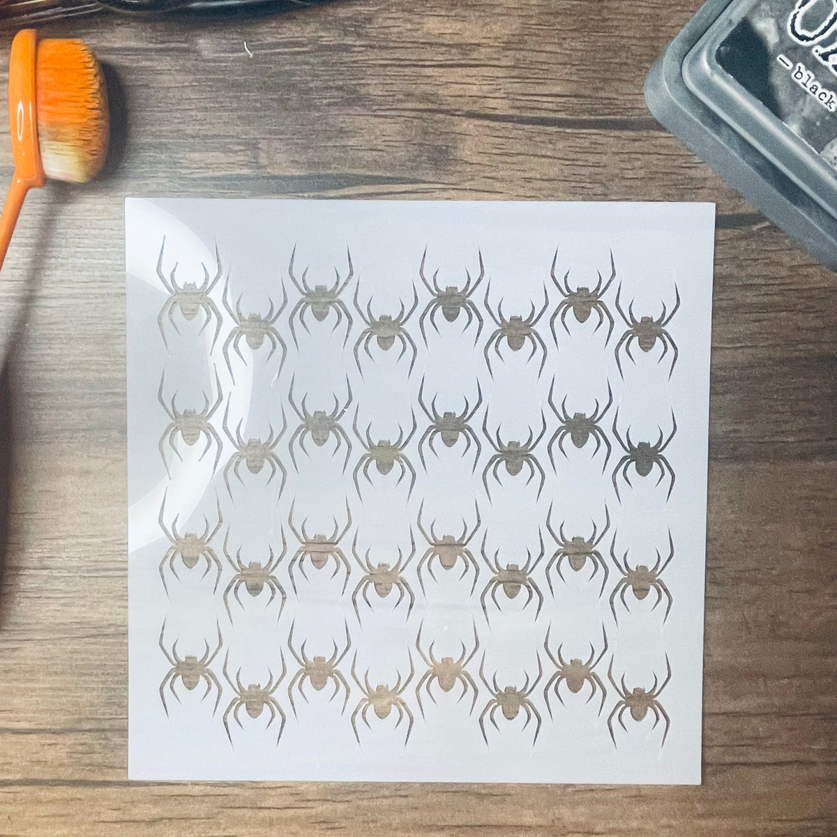 Black Spider Pattern Stencil