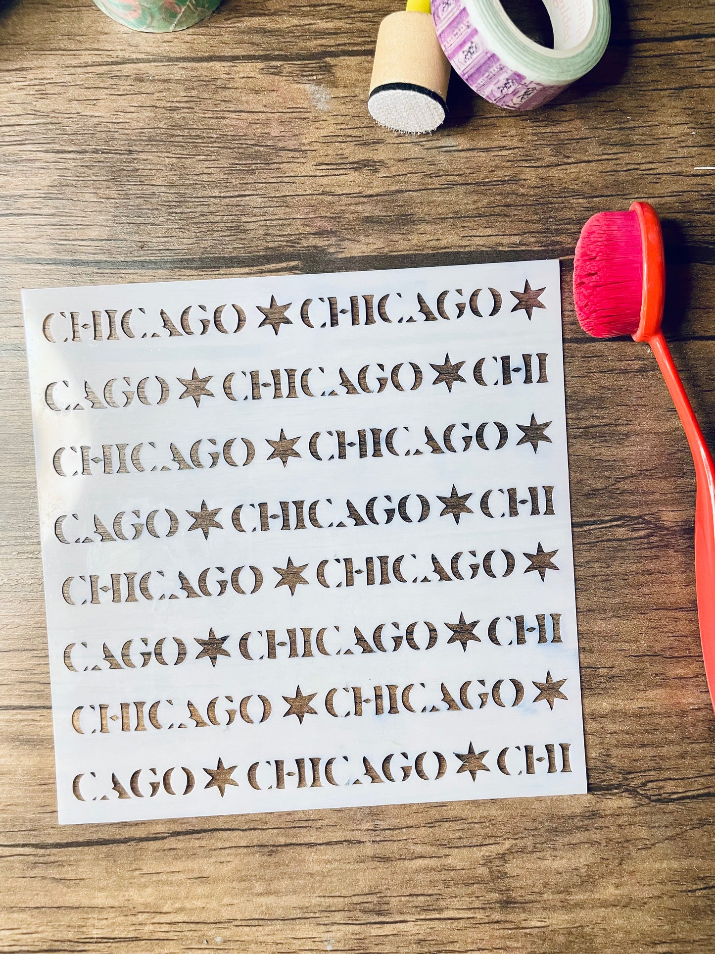 Chicago Headline Pattern Stencil