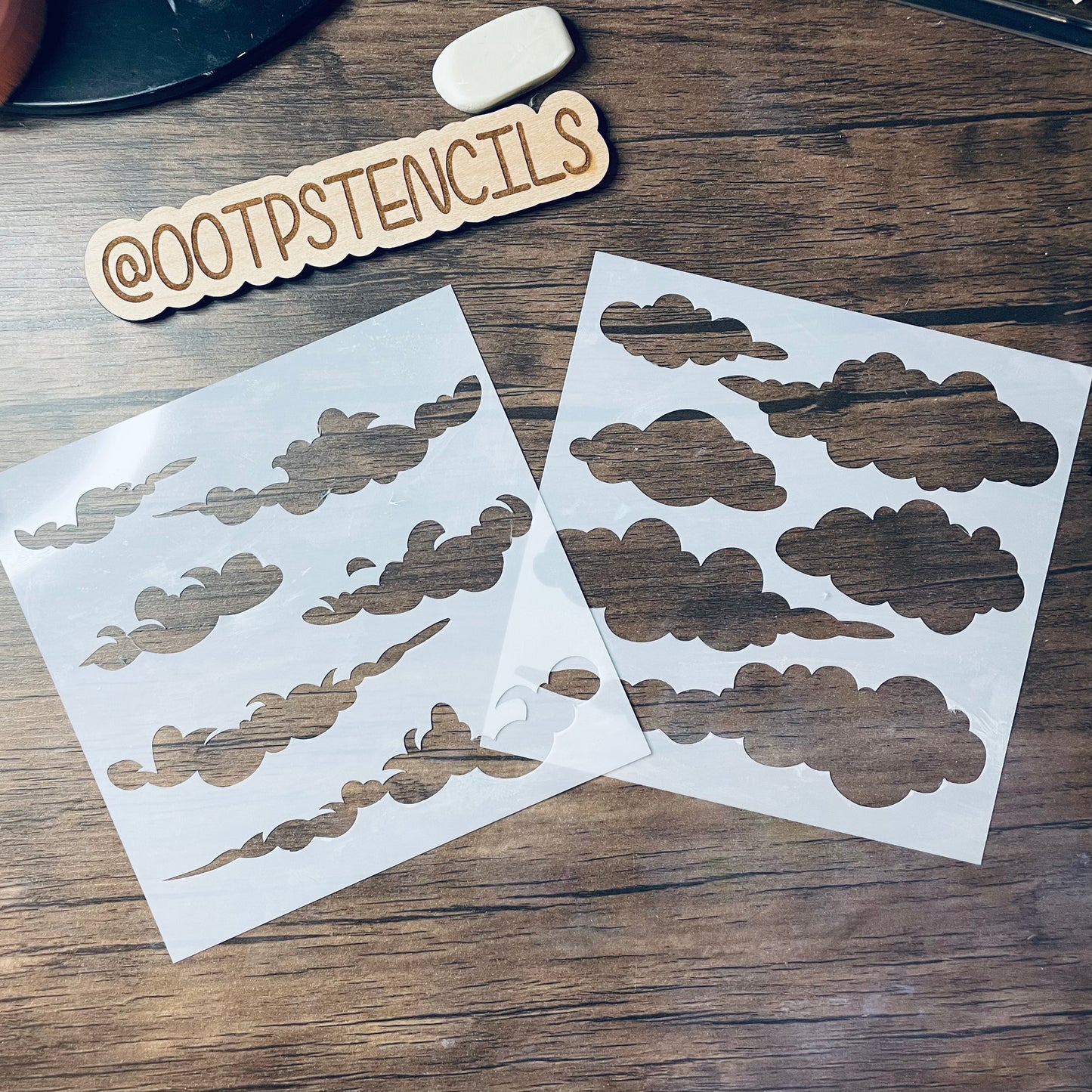 Cloud & Shadow 2 Piece Stencil Planner/Bullet Journal/Art Journal/Inking Stencil/ bujo planner craft stencil inking card making