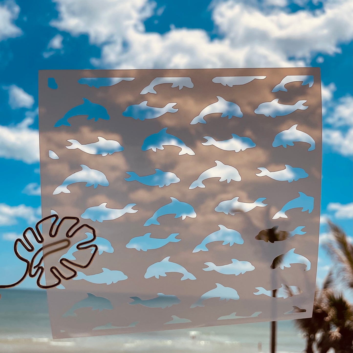 Swimming Dolphins Pattern Stencil