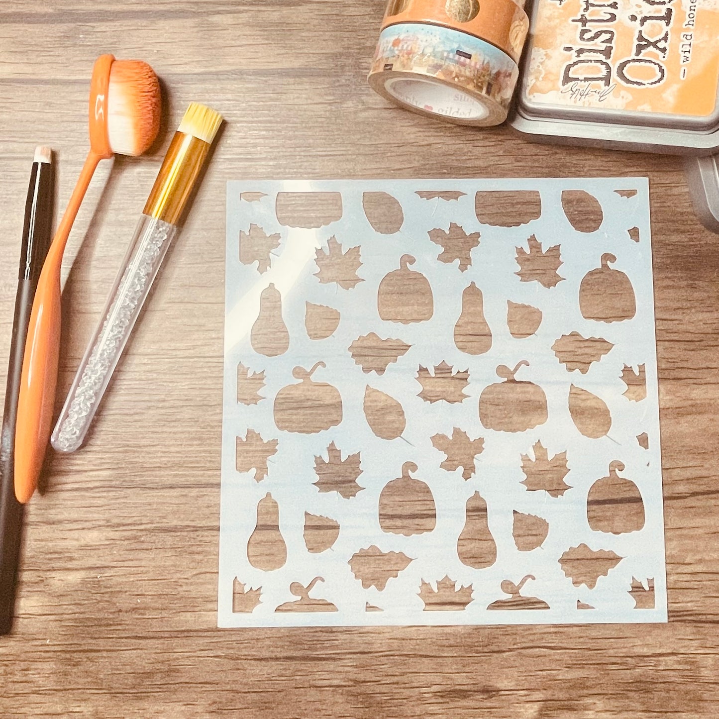 Autumn Gourds Pattern Stencil