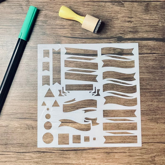 Journaling Basics-Header Banners Stencil