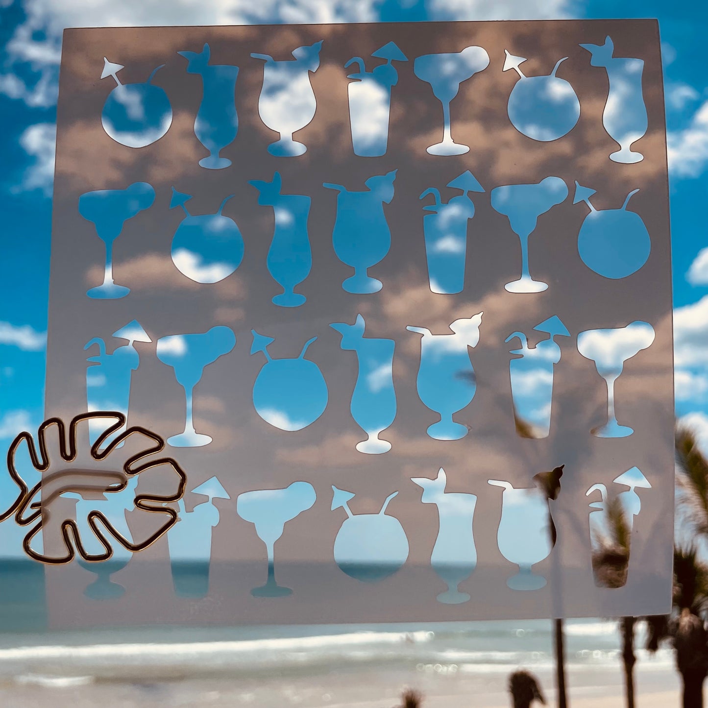 Tropical Drinks Pattern Stencil