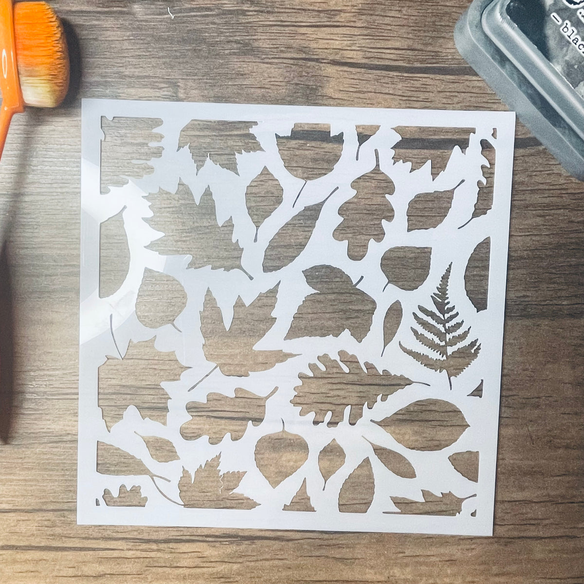 October Leaf Pattern Stencil