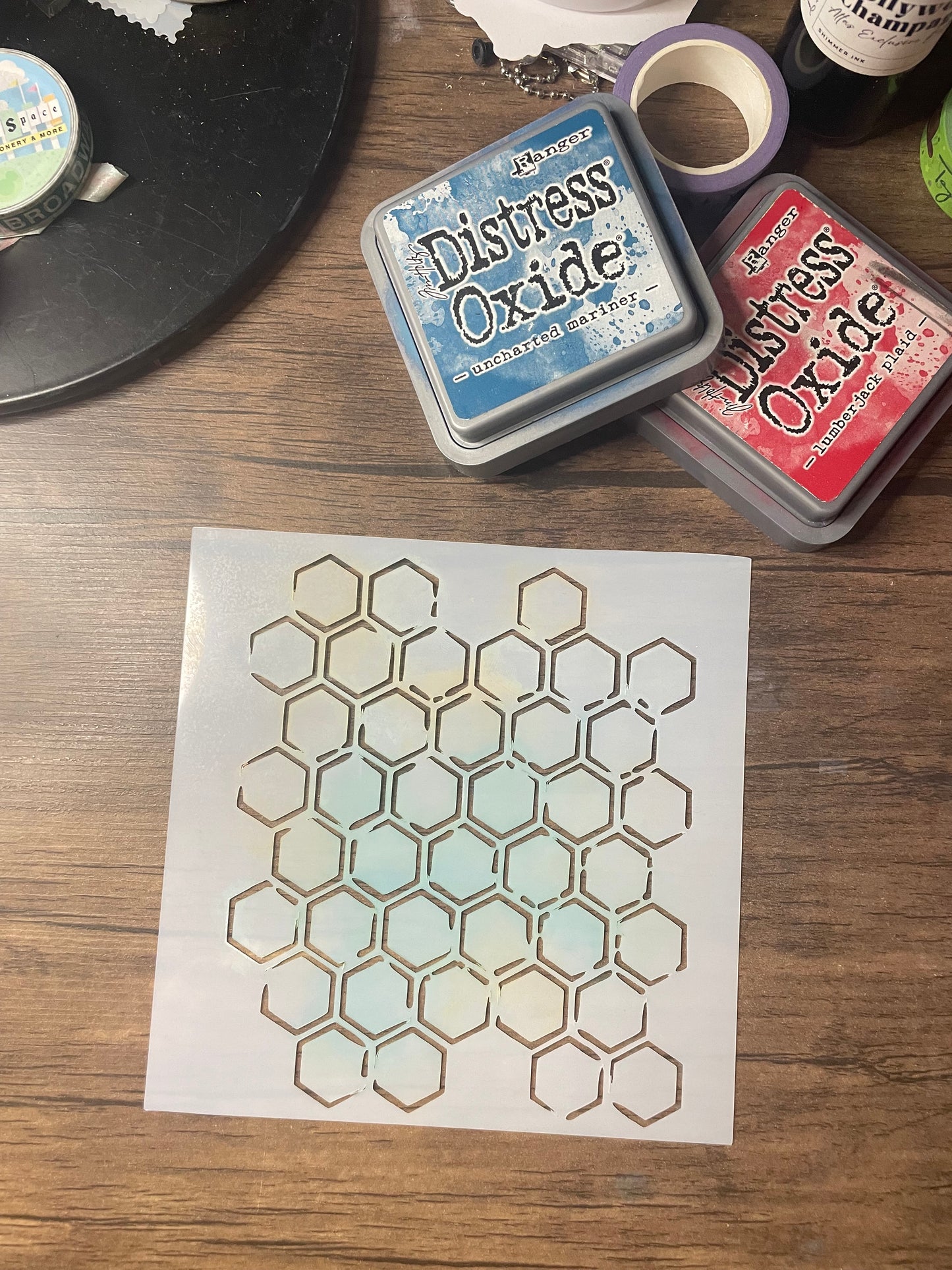 Open Hexagon Pattern Stencil