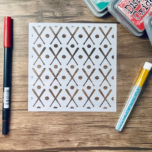 Baseball and Bat Pattern Stencil