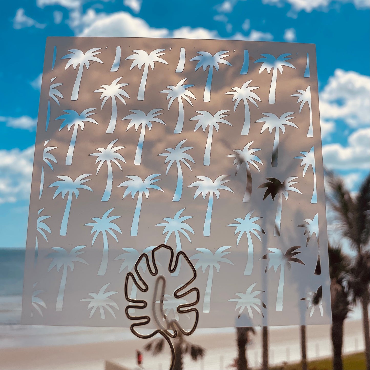 Beachy Palm Tree Pattern Stencil