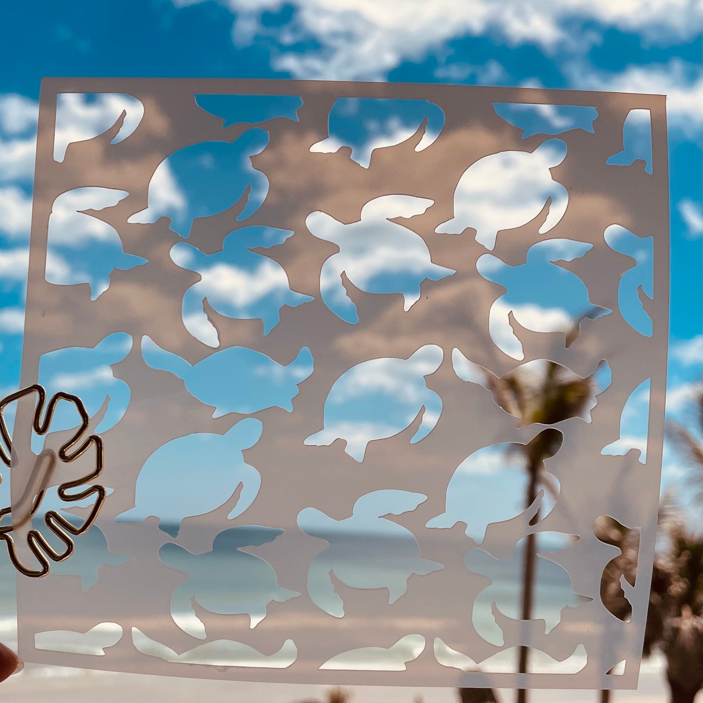 Swimming Turtles Pattern Stencil