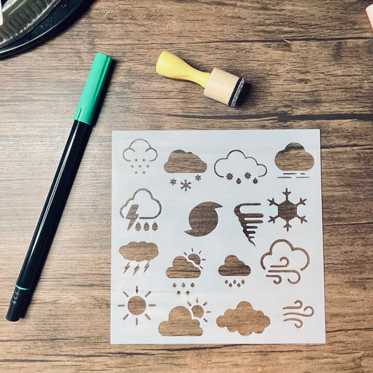 Journaling Basics-Weather Icons Stencil
