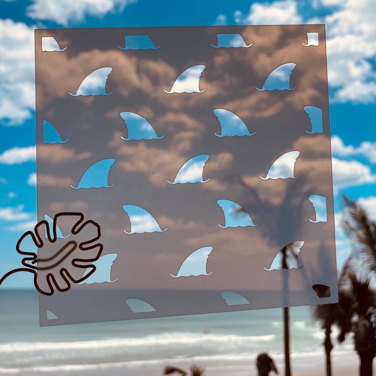Shark Fin Pattern Stencil