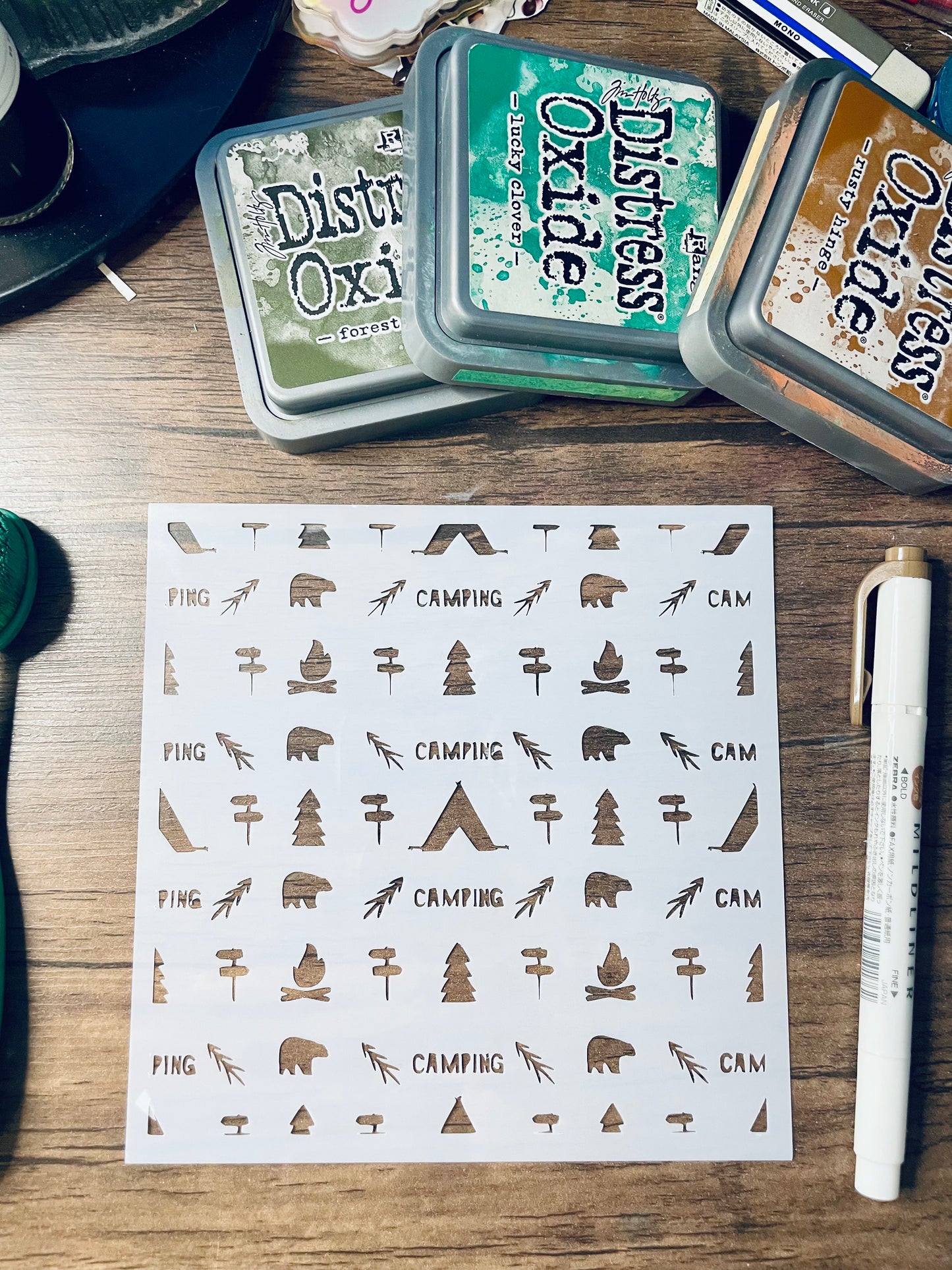 Gone Camping Pattern Stencil