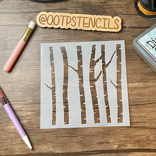 Birch Forest Stencil /Inking cover  Planner/Bullet Journal/Art Journal/Inking Stencil