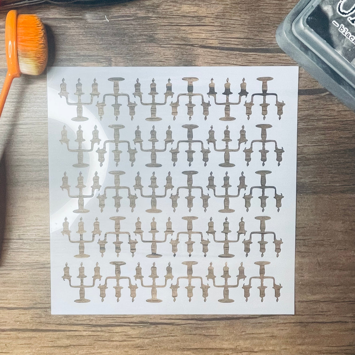 Spooky Candelabras Pattern Stencil