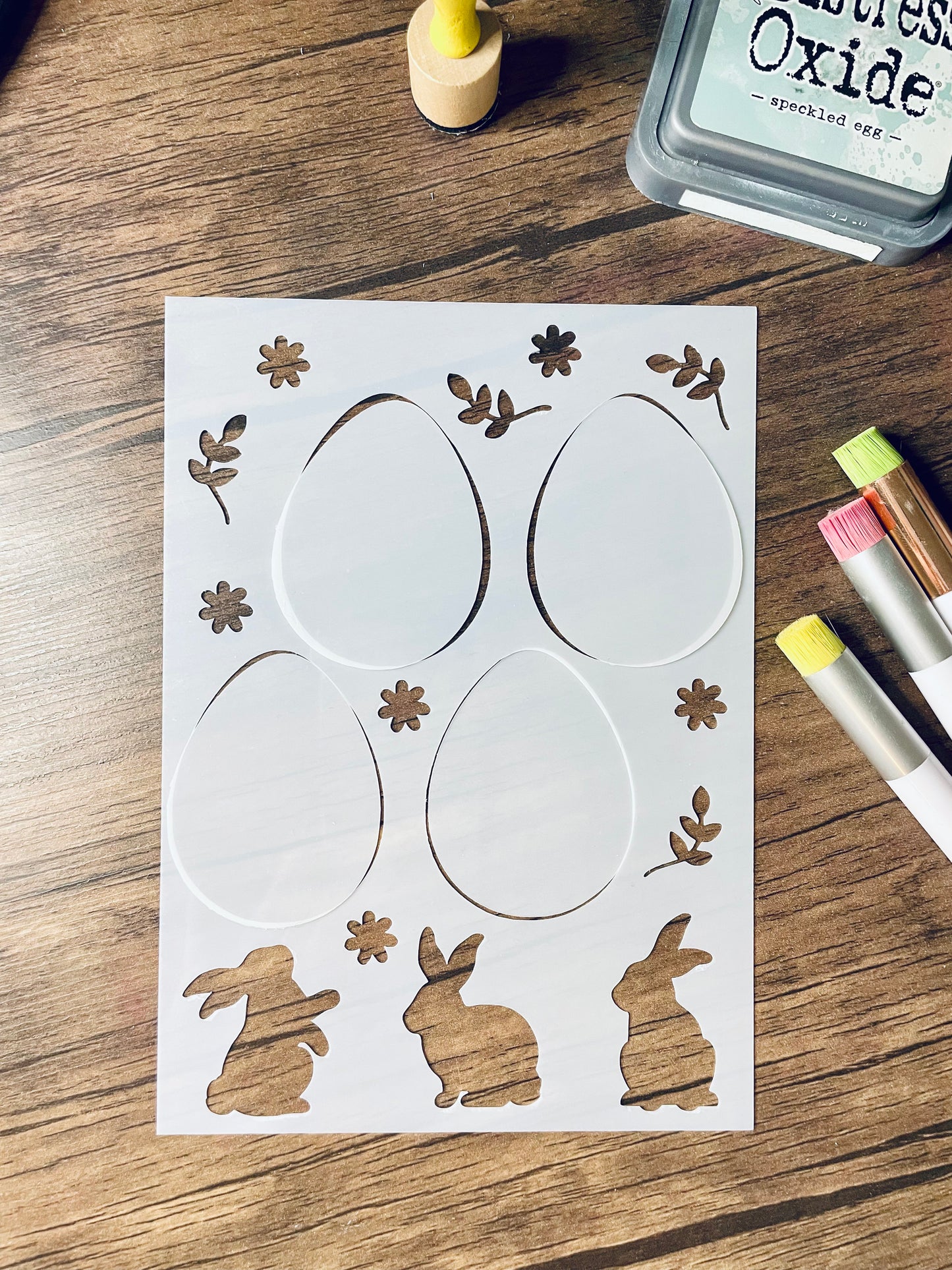 Bunny Trail Layout Stencil & Egg Anti Stencils