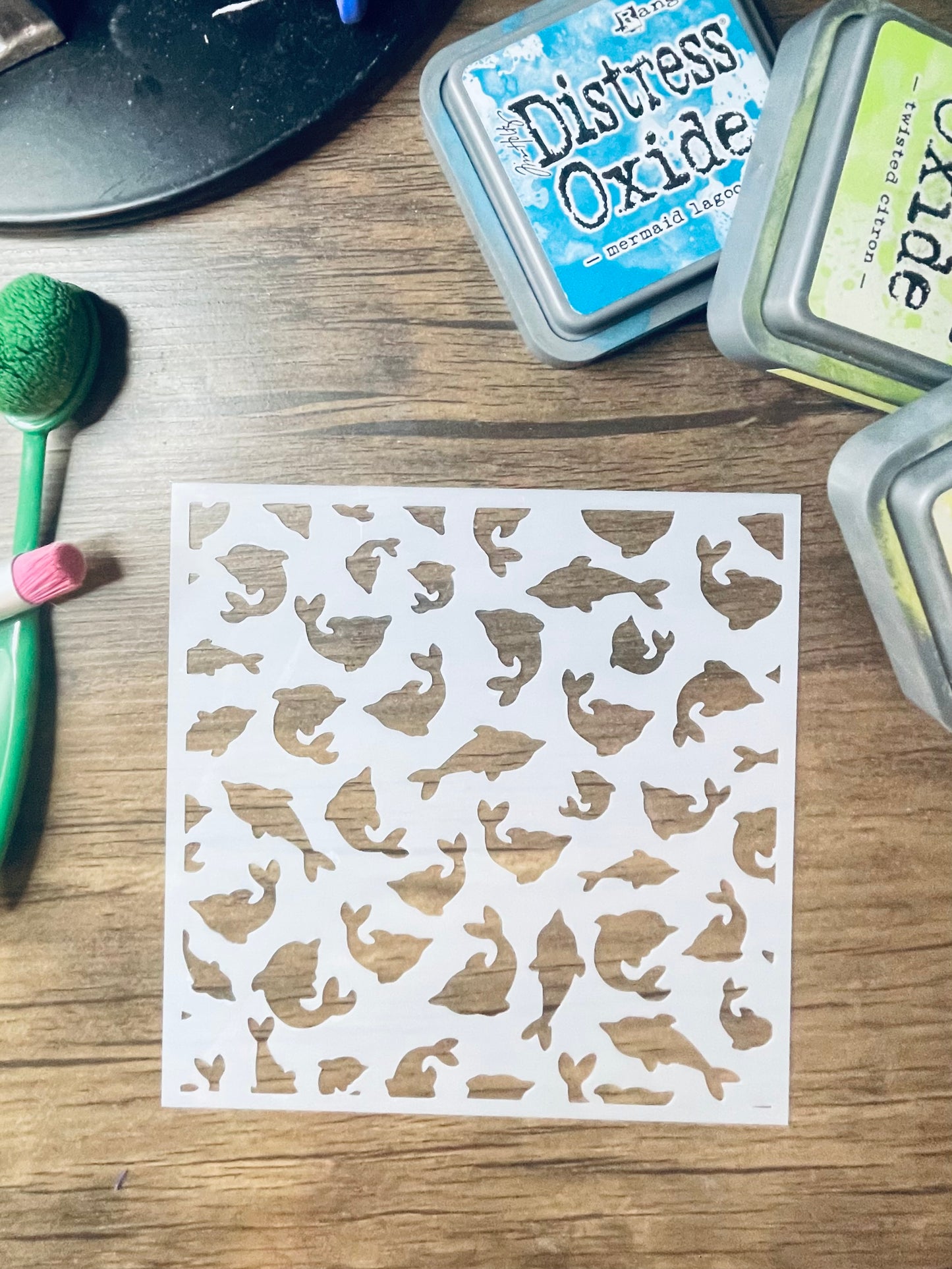 Dolphin Fun Pattern Stencil