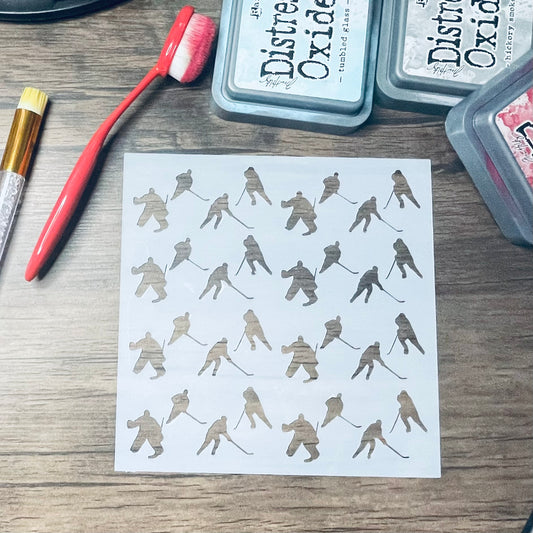 Hockey Player Pattern Stencil