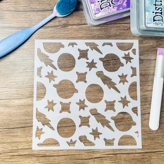 Planets and Comets Pattern Stencil
