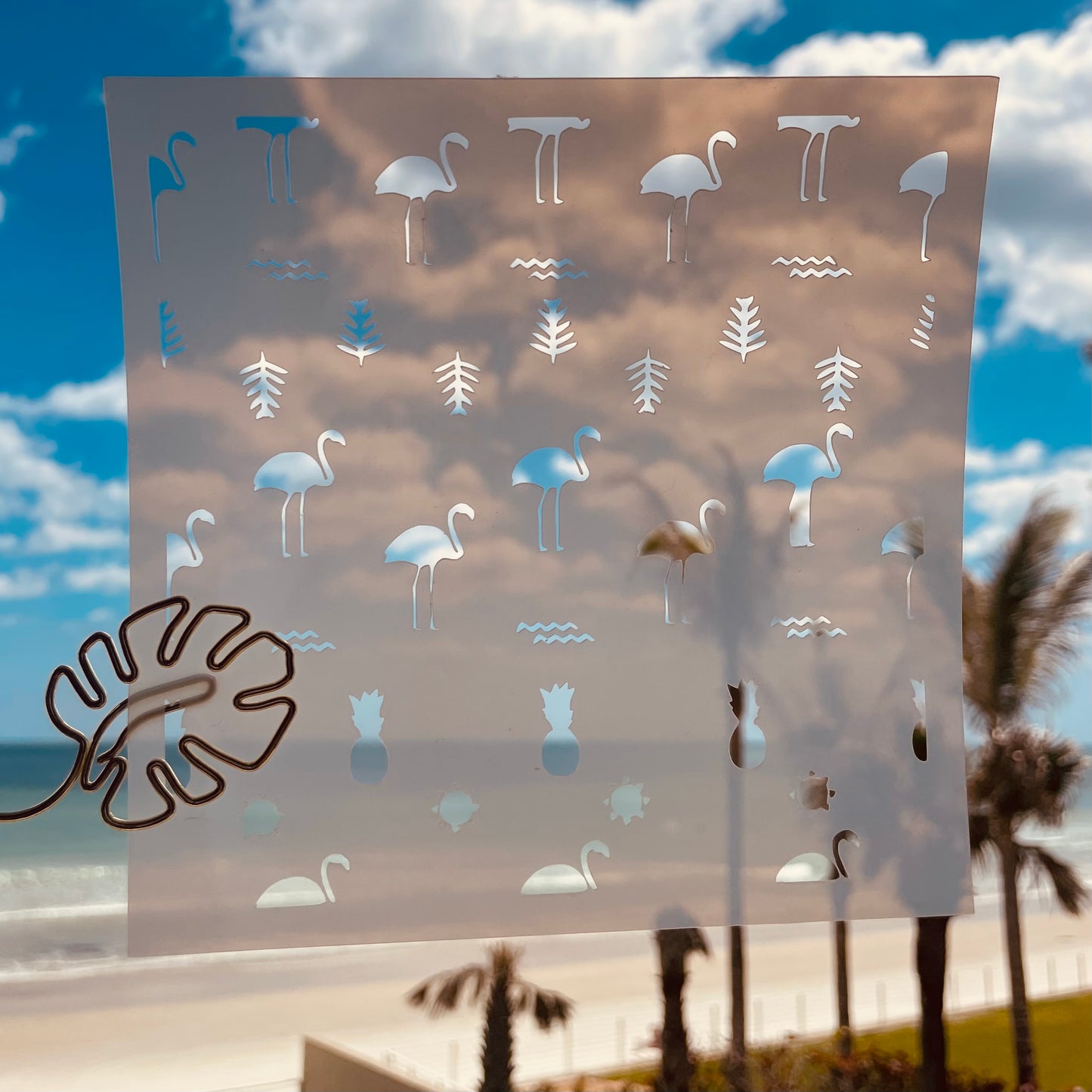 Flamingo Beach Pattern Stencil