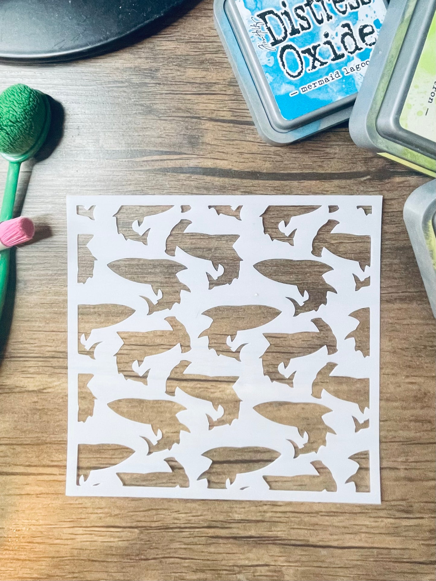 Shark Variety Pattern Stencil