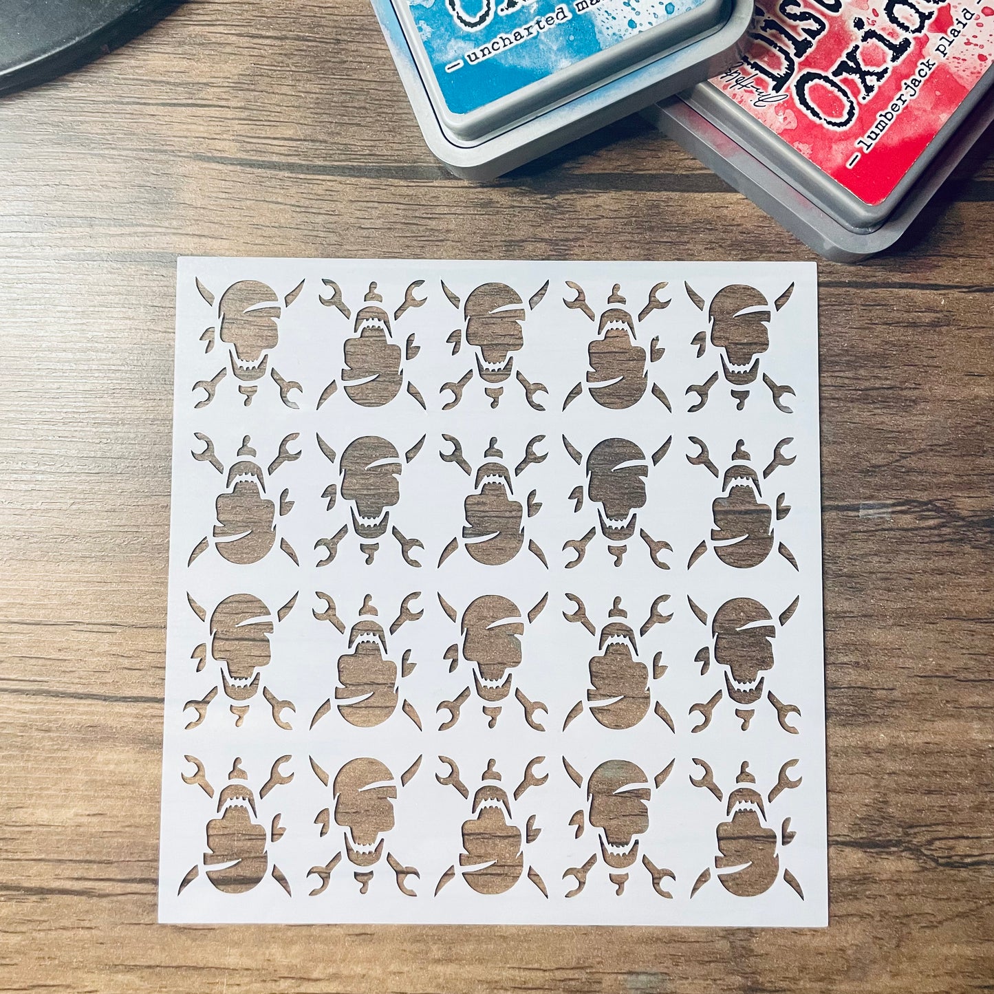 Pirate Skull Pattern Stencil