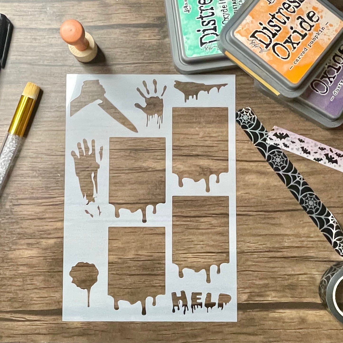 Bloody Crime Scene Layout A5 Stencil