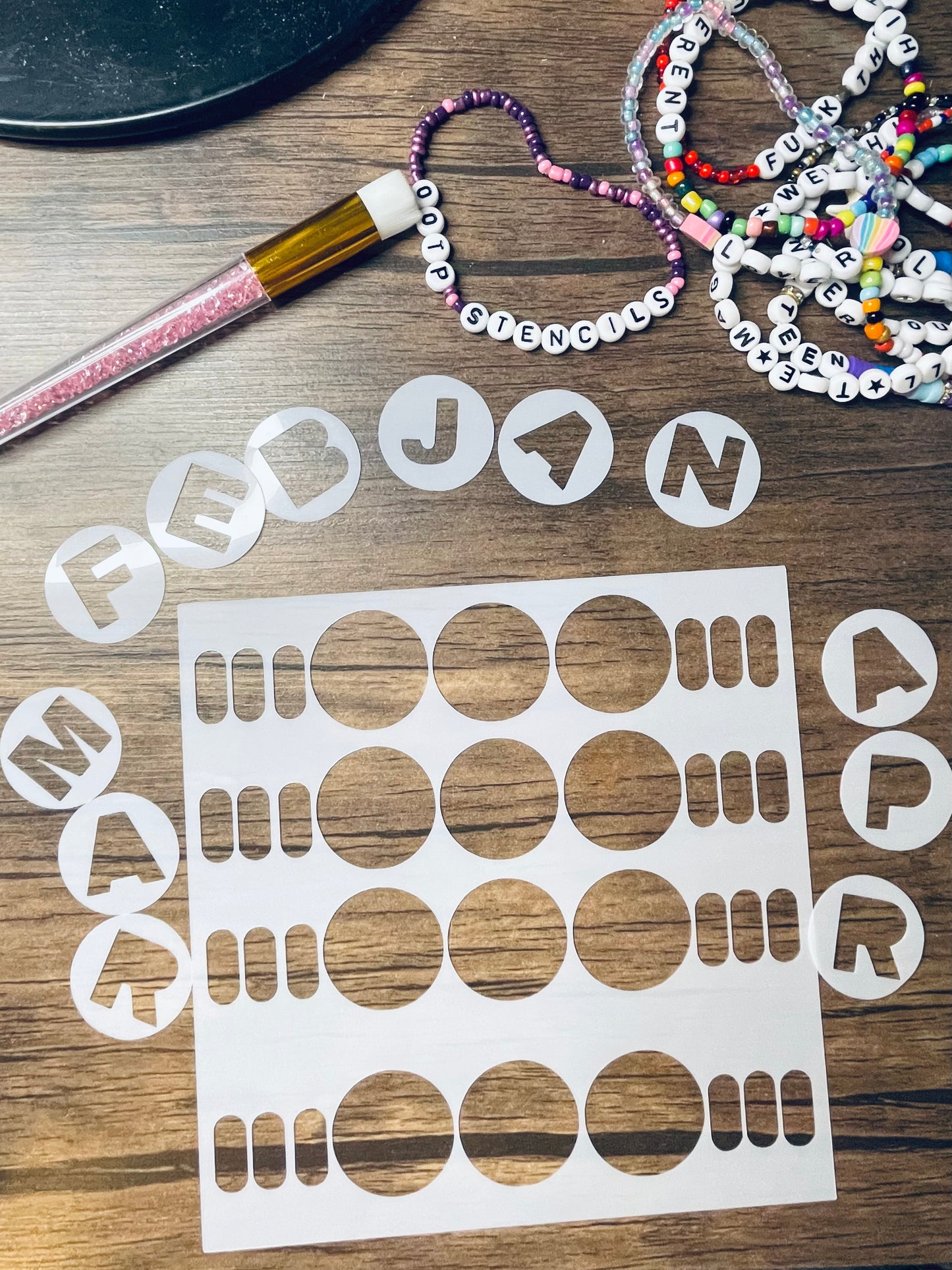 Friendship Bracelets Monthly Header Stencil Jan-Apr