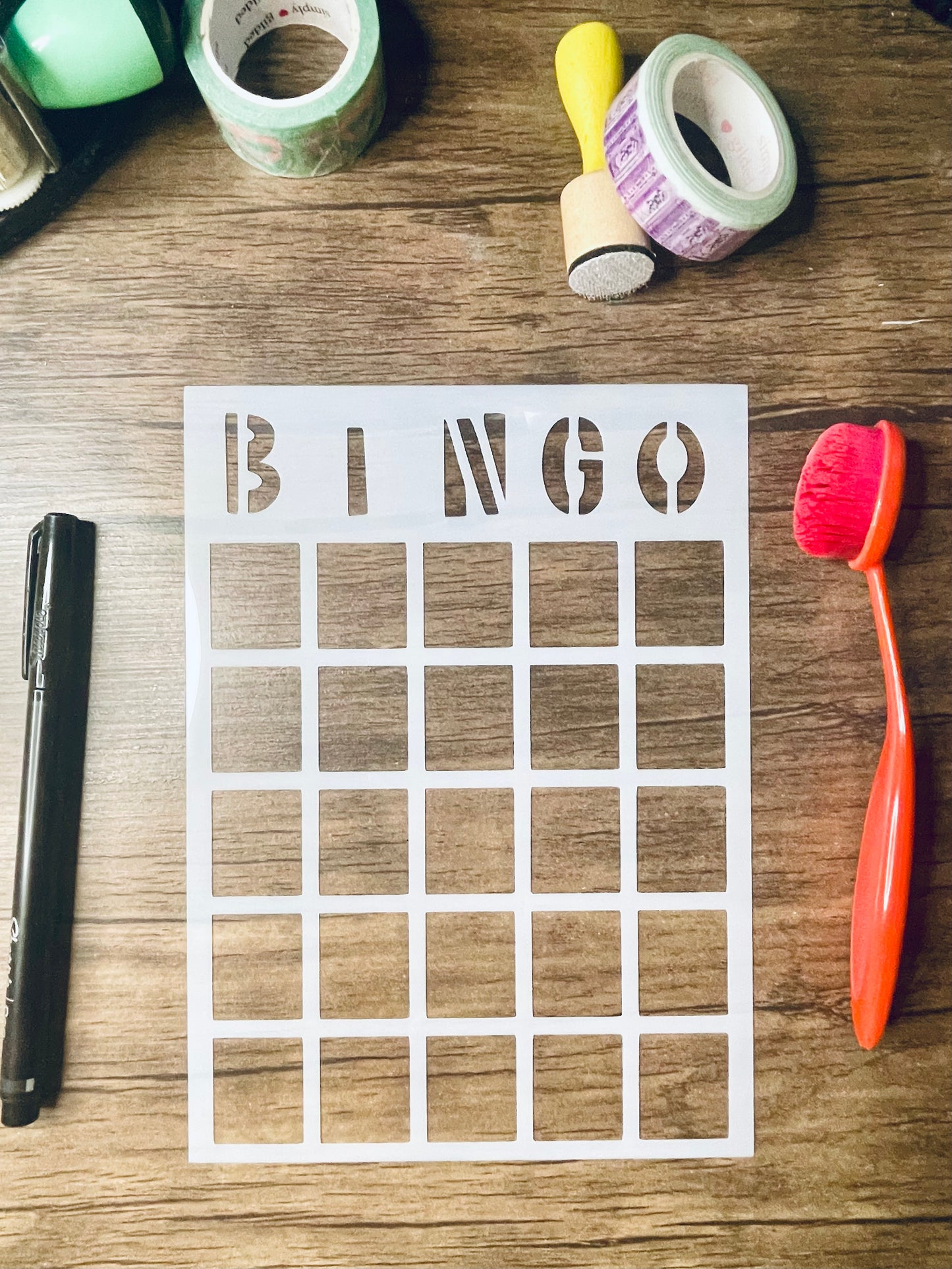 Bingo Board Layout Stencil