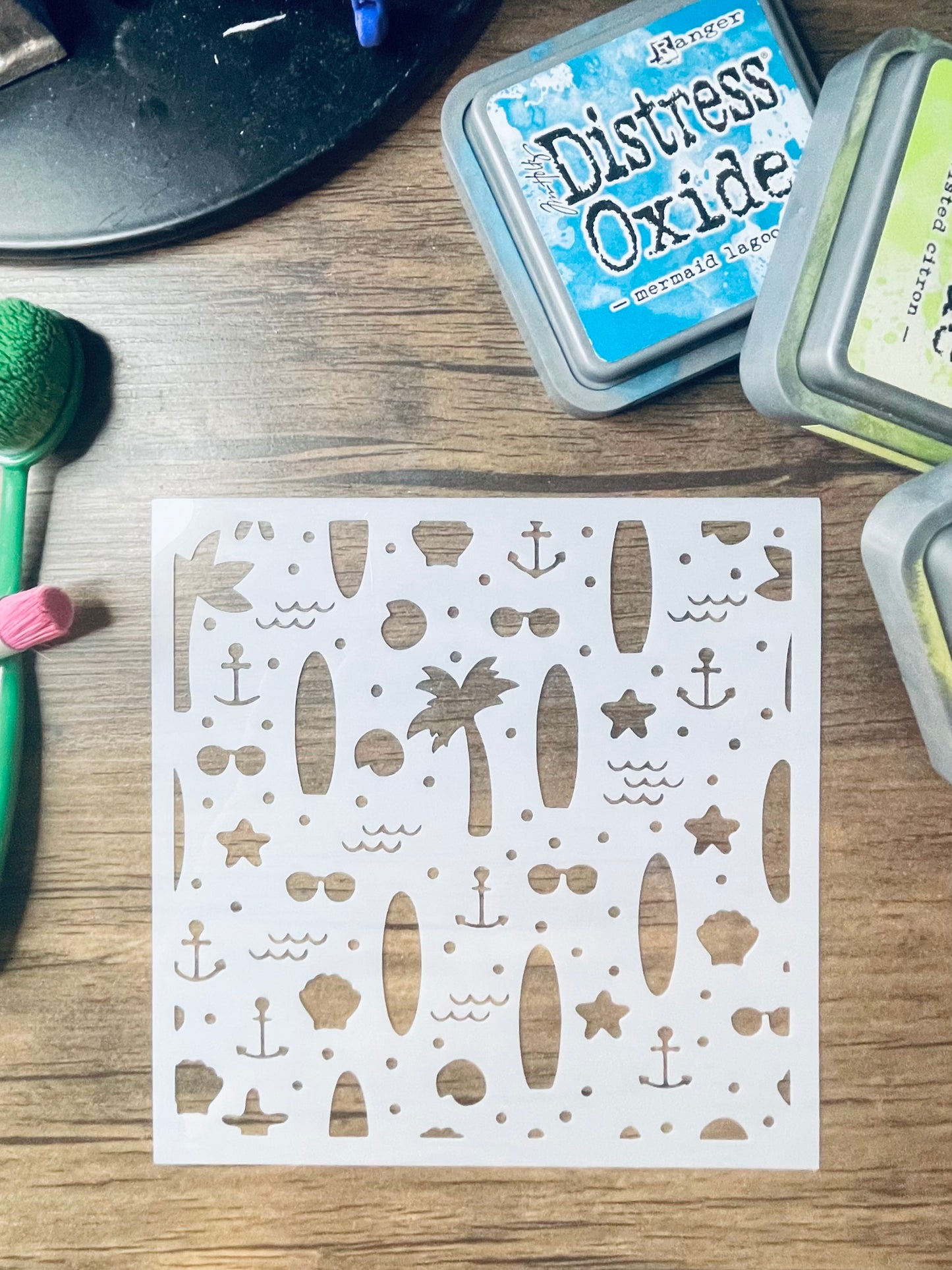 Day at the Beach Pattern Stencil