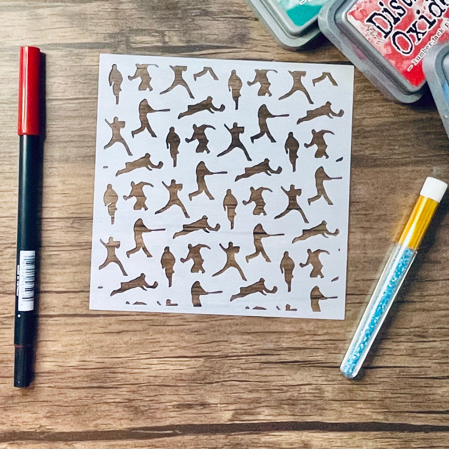 Baseball Player Pattern Stencil