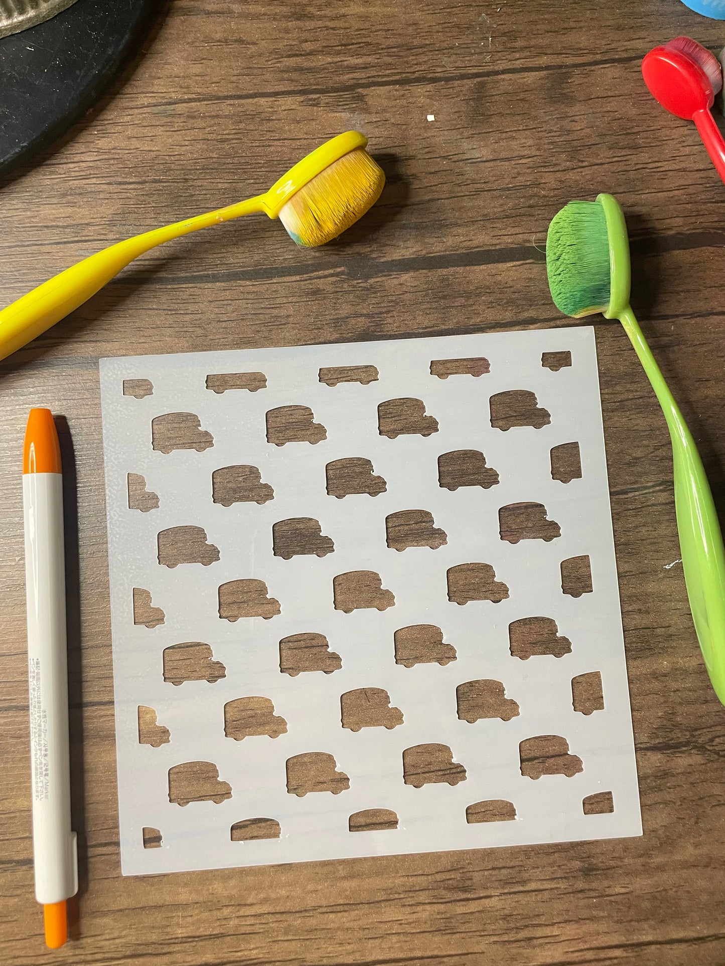 Bus Pattern Stencil