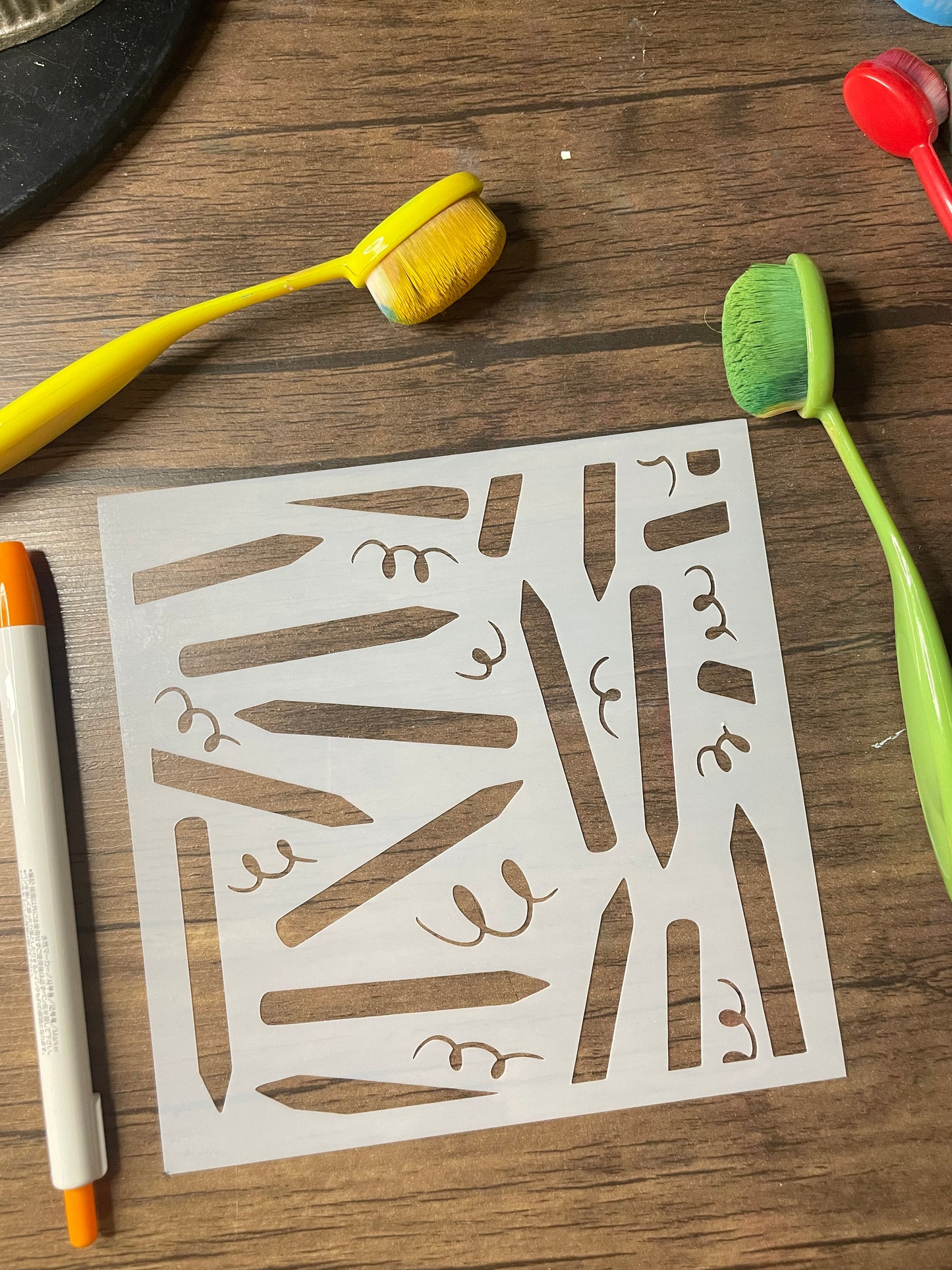 Pencil Scribbles Stencil