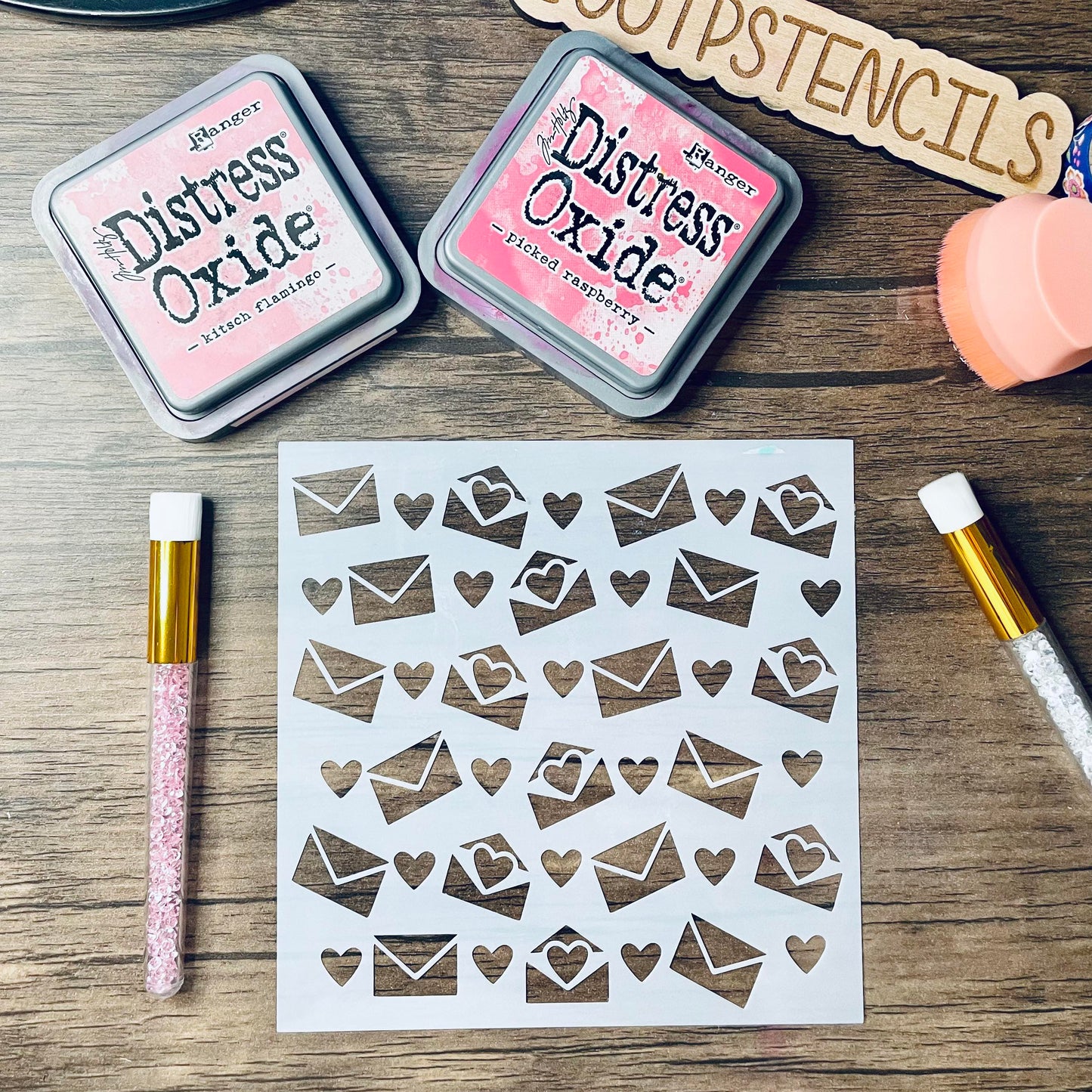 Love Letter Stencil (1 piece or 2 Pieces)
