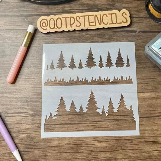 Pine Tree Strips Stencil /Inking cover  Planner/Bullet Journal/Art Journal/Inking Stencil